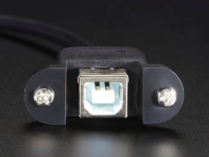 Panel Mount USB Cable - B Female to Micro-B Male by The Pi Hut - The Pi Hut
