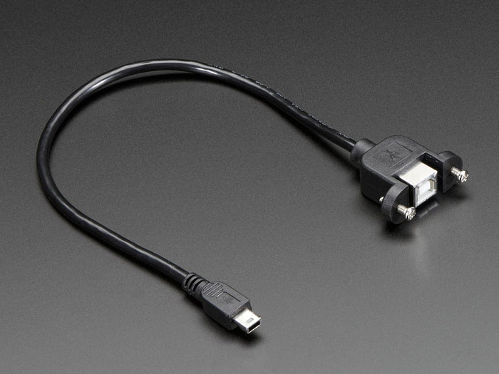 Panel Mount USB Cable - B Female to Mini-B Male by The Pi Hut - The Pi Hut
