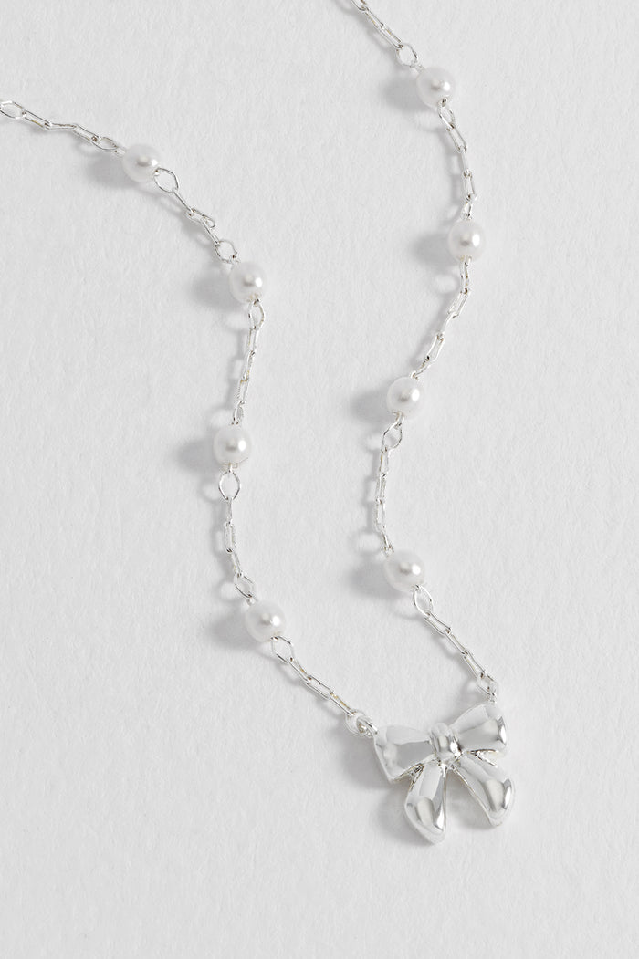 Pearl Bow Necklace