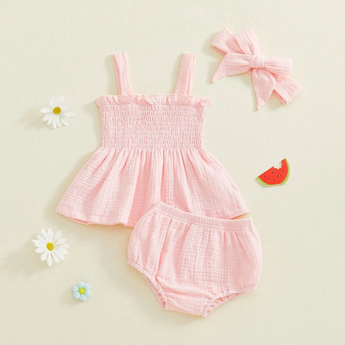 PENNY Smocked Muslin Summer Outfit