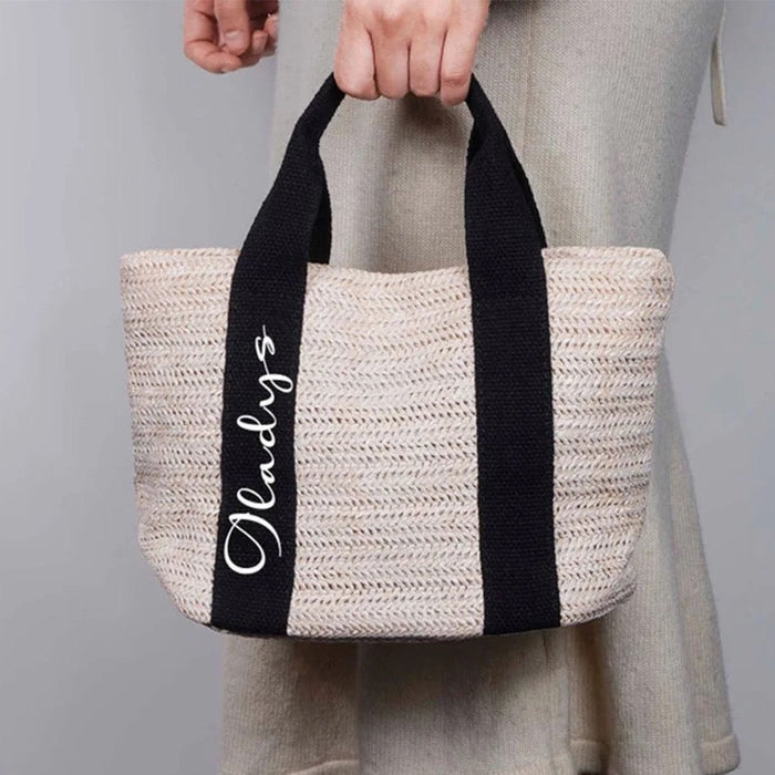 Personalized Boho Straw Bag - Travellers Hat Boutique