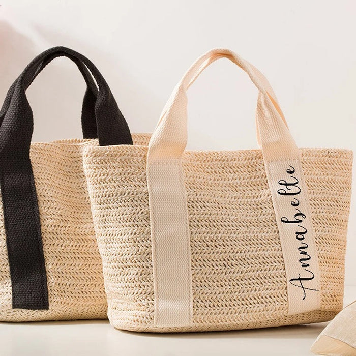 Personalized Boho Straw Bag - Travellers Hat Boutique