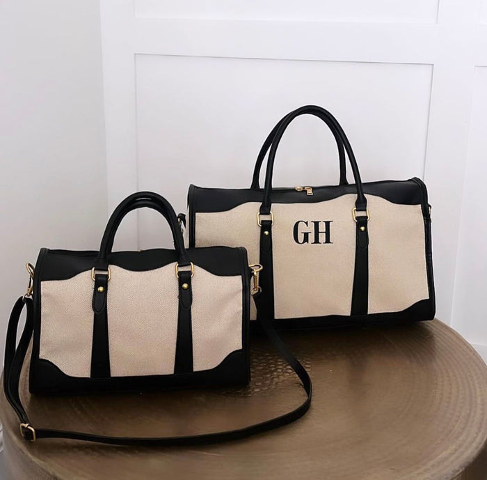Personalized Duffle Leather Bag Travellers Hat Boutique