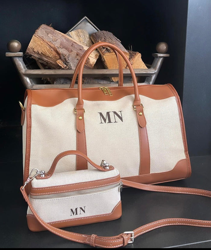 Personalized Duffle Leather Bag Travellers Hat Boutique