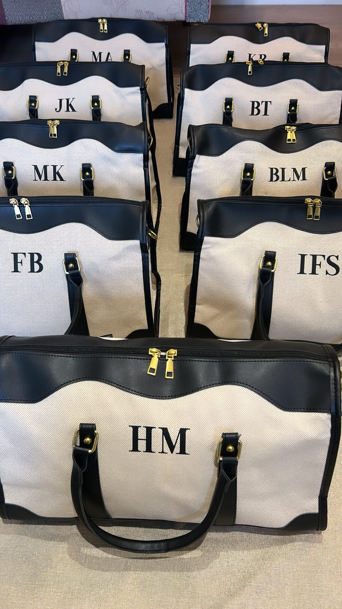 Personalized Duffle Leather Bag Travellers Hat Boutique