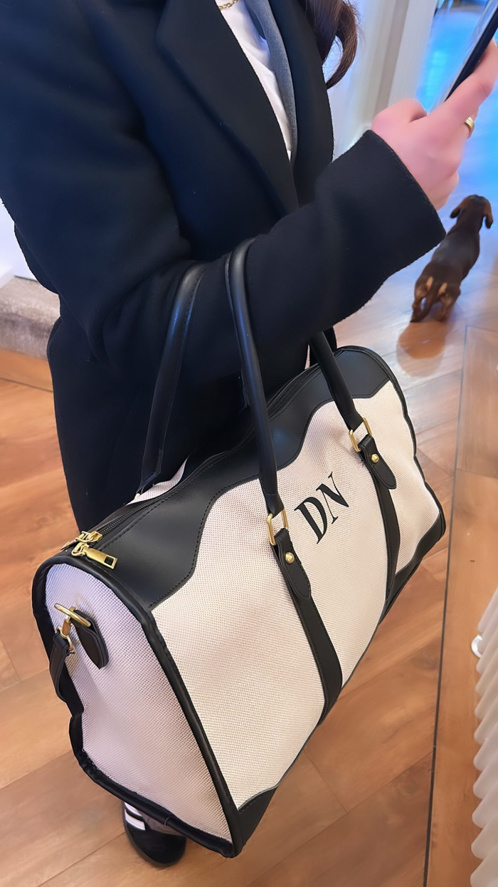 Personalized Duffle Leather Bag Travellers Hat Boutique