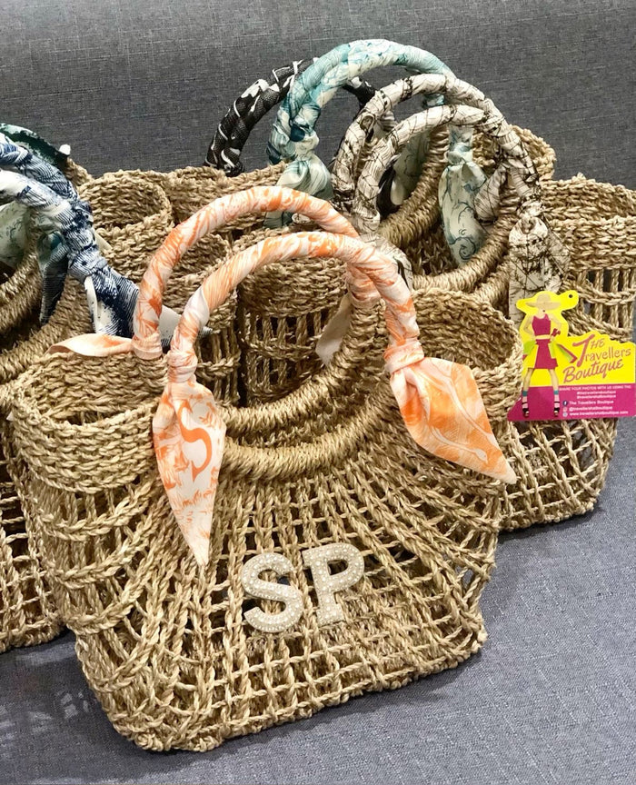 Personalized Mini Abaca Basket Travellers Hat Boutique