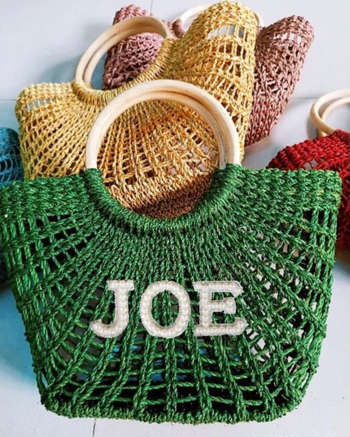 Personalized Mini Abaca Basket Travellers Hat Boutique