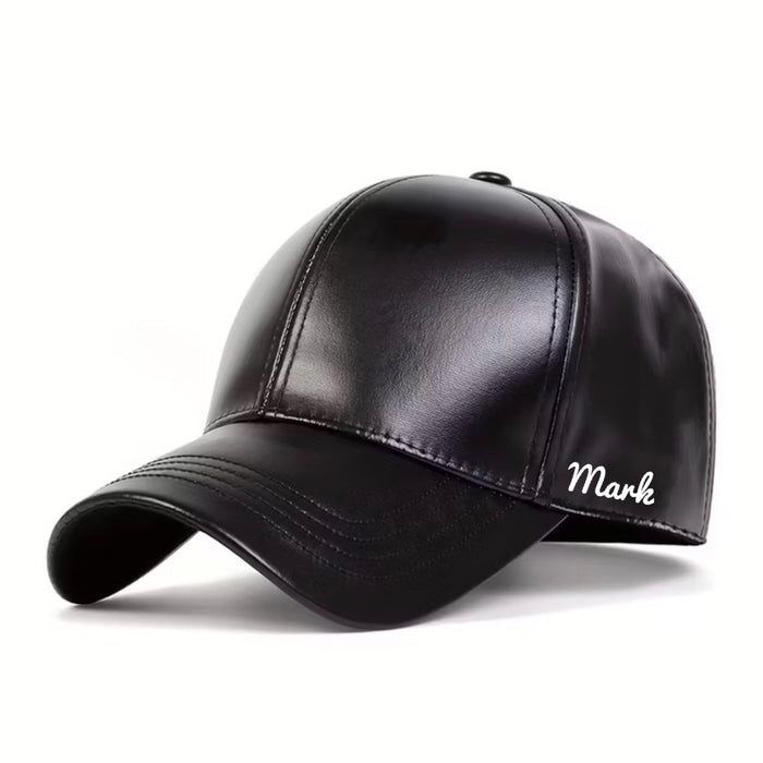 Personalized PU Leather Cap Travellers Hat Boutique