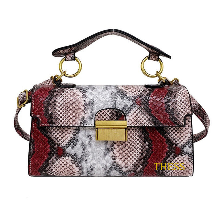 Personalized Snakeskin Square Bag Travellers Hat Boutique