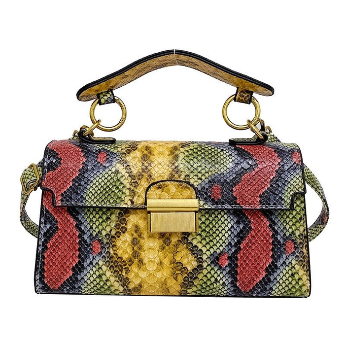 Personalized Snakeskin Square Bag Travellers Hat Boutique
