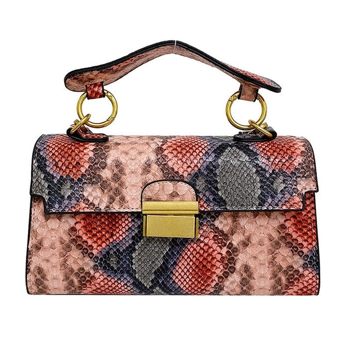 Personalized Snakeskin Square Bag Travellers Hat Boutique