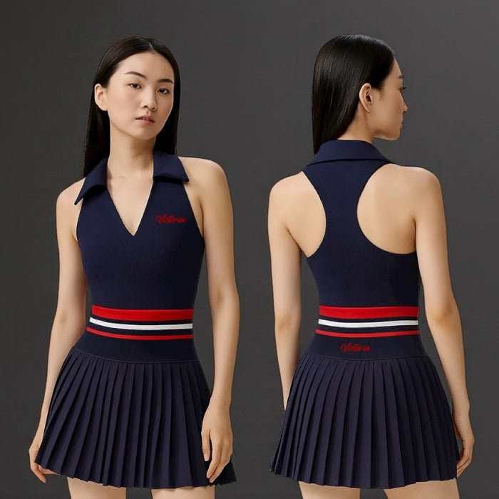 Personalized Tennis Set V-Neck Top & Skirt Travellers Hat Boutique