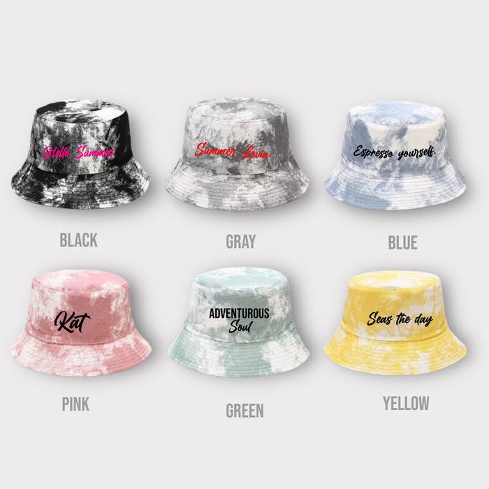 Personalized Tie Dye Bucket Hat Travellers Hat Boutique