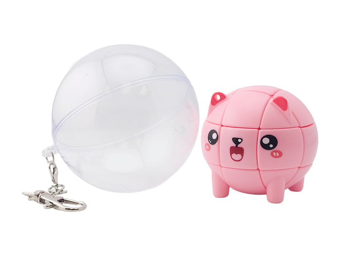 Pet 3x3 Keychain Cube (Bear) - Pink