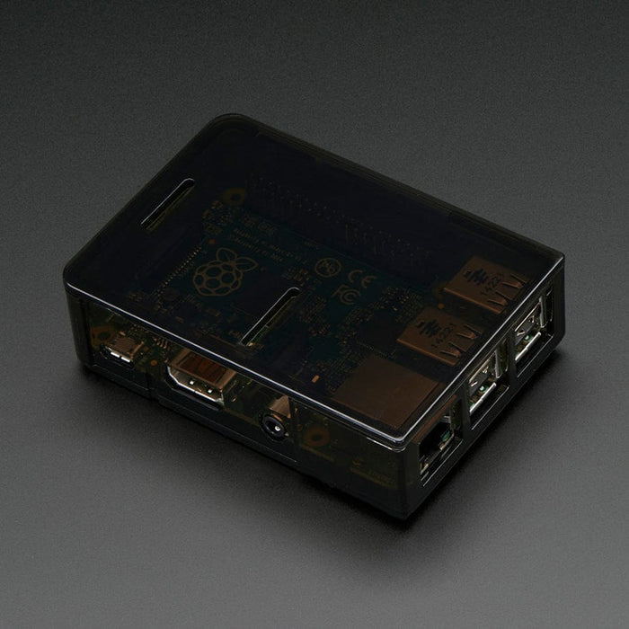 Pi Model B+ / Pi 2 / Pi 3 Case Base - Smoke Grey by Adafruit - The Pi Hut