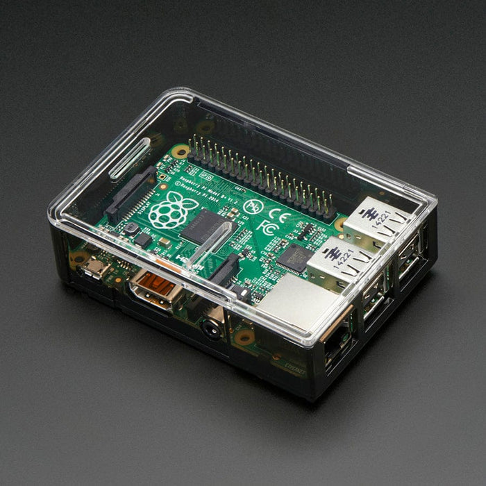 Pi Model B+ / Pi 2 / Pi 3 Case Base - Smoke Grey by Adafruit - The Pi Hut