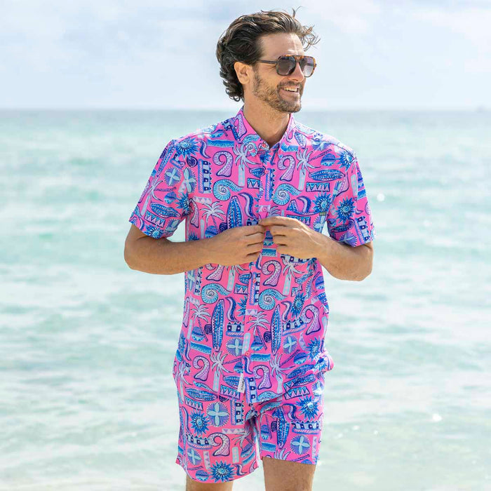 RSVLTS RSVLTS Short Sleeve Shirt Pink Sand Beach – KUNUFLEX Short Sleeve Shirt