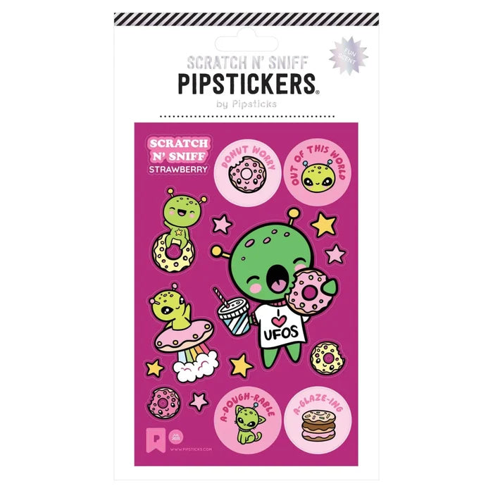 Pipsticks Planet Kawaii Scratch N' Sniff Stickers - Strawberry - Owl & Goose Gifts