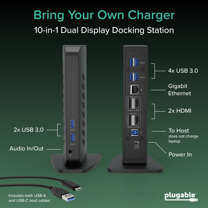 Plugable Universal Docking Station for Dual 4K Monitors (B-Stock)