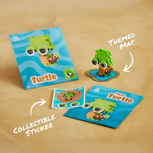 Plus Plus Pet Packet - Tired Turtle - 30 Piece Building Set