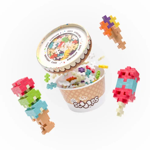 Plus Plus Scooops - Birthday Cake - 100 Piece Building Set