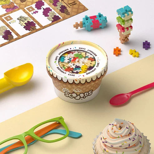 Plus Plus Scooops - Birthday Cake - 100 Piece Building Set
