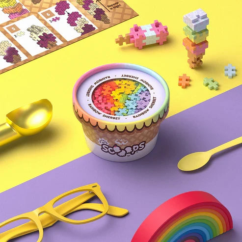 Plus Plus Scooops - Rainbow Sherbet - 100 Piece Building Set