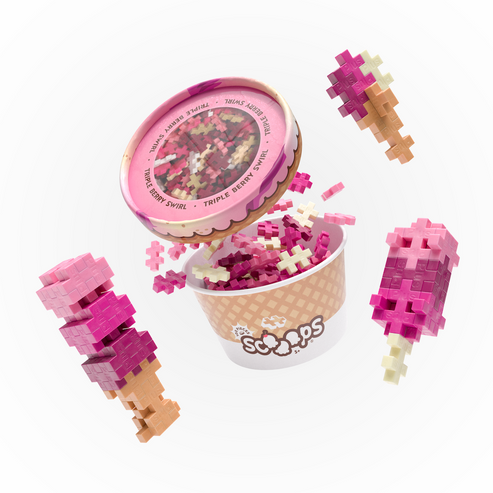 Plus Plus Scooops - Triple Berry Swirl - 100 Piece Building Set