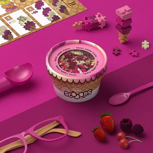 Plus Plus Scooops - Triple Berry Swirl - 100 Piece Building Set