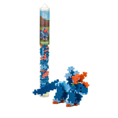 Plus Plus Tube Triceratops Dinosaur - 70 Piece Building Set