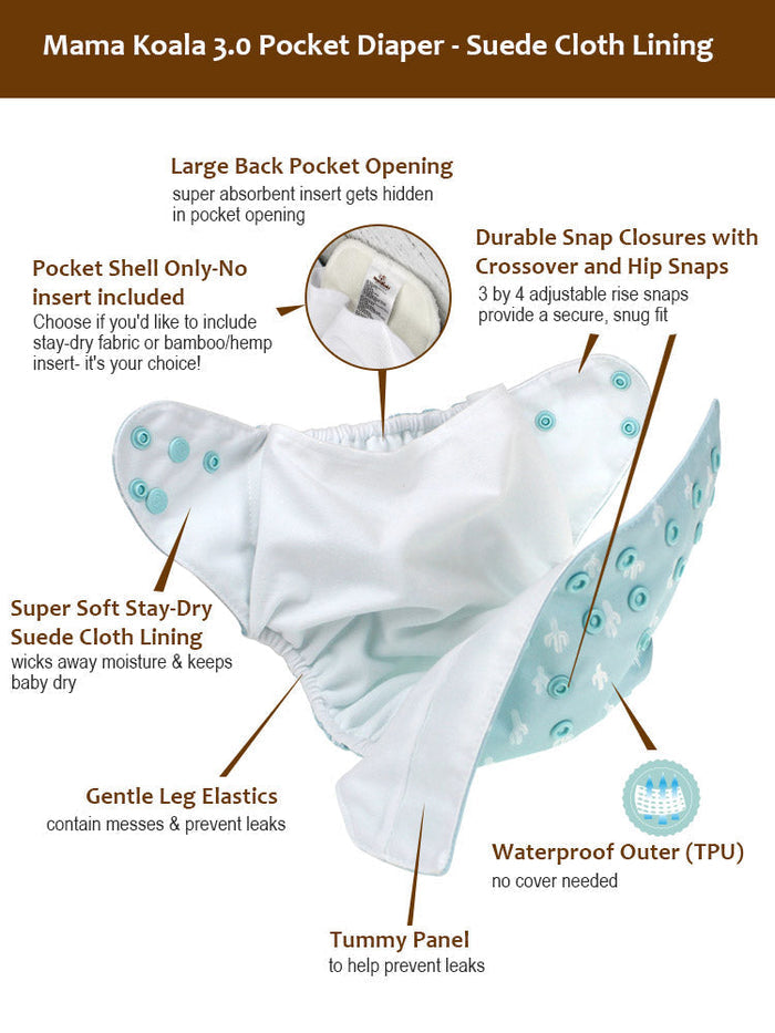 Pocket Diaper 3.0 - K3PSD60314P - Suede Cloth Lining