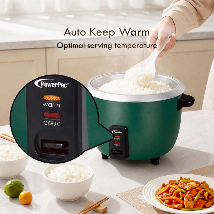 PowerPac 1L Rice Cooker with Aluminium Inner Pot (PPRC4) Green