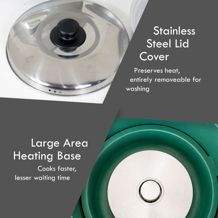 PowerPac 1L Rice Cooker with Aluminium Inner Pot (PPRC4) Green