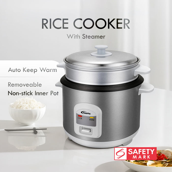PowerPac 1L Rice Cooker with Steamer (PPRC64)