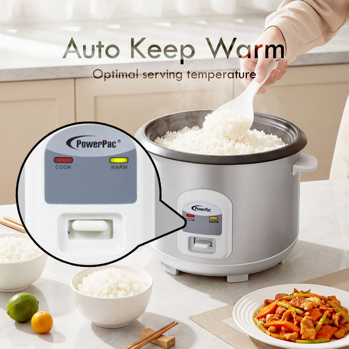 PowerPac 1L Rice Cooker with Steamer (PPRC64)