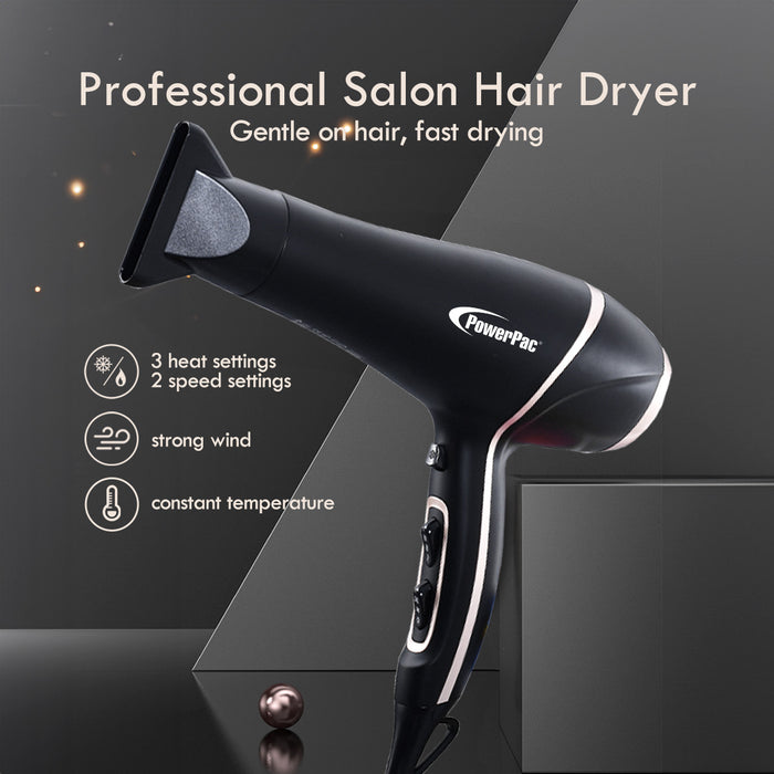 PowerPac DC High Speed Hair Dryer with cool air, Professional Hair Dryer, 2300W (PPH9030A)