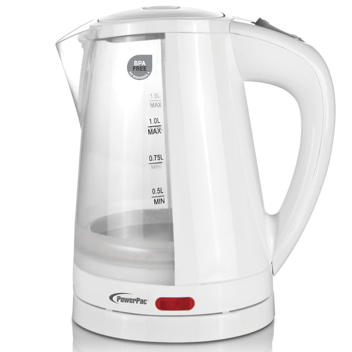 PowerPac Electric Kettle Jug, Cordless Jug 1.0L  (PPJ2001)