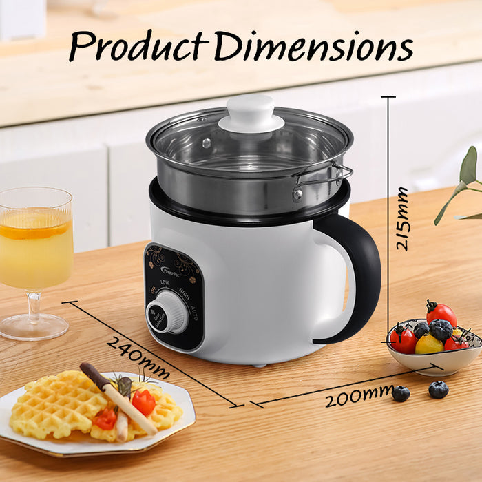 PowerPac Steamboat Multi Cooker 1.5L Non-stick cooker with Food Steamer (PPJ2020)