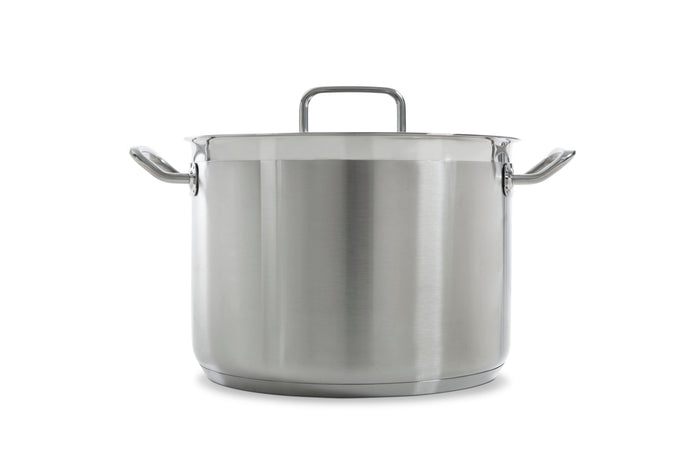 Precision soeppan 24 cm 7 liter zilver vooraanzicht