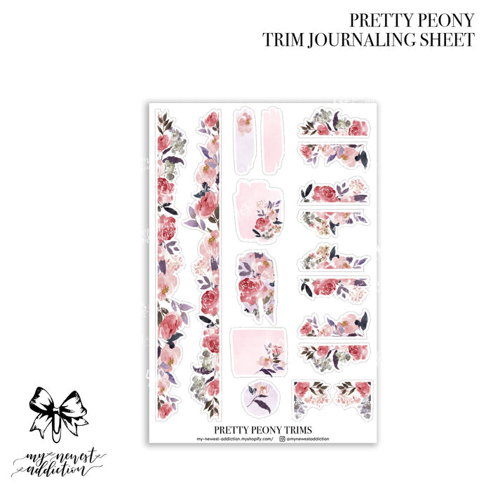 Pretty Peony Trim Journaling Stickers