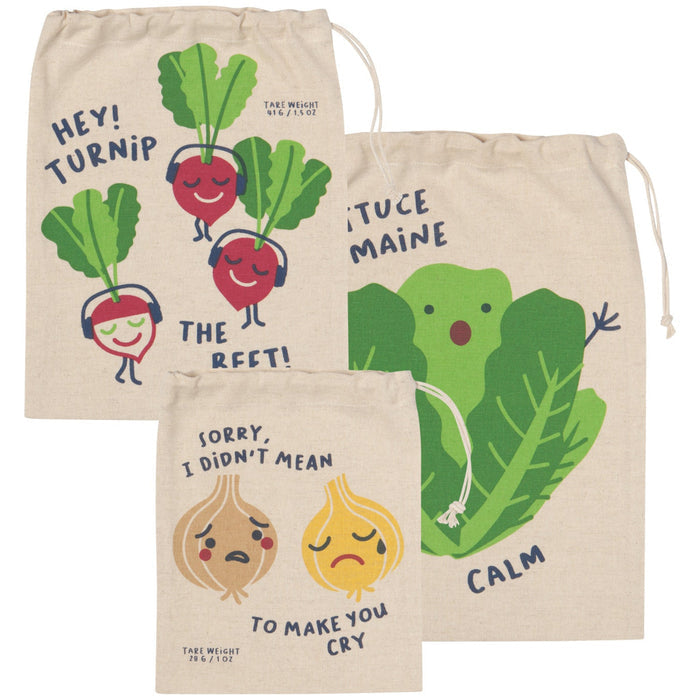 Produce Bags - Funny Foods, Set of 3