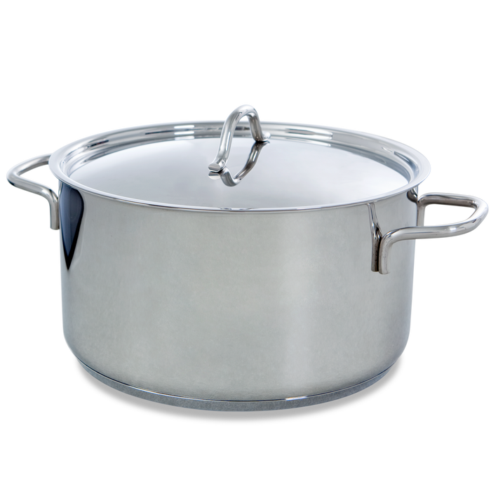 Profiline soeppan 24 cm 6 liter zilver vooraanzicht