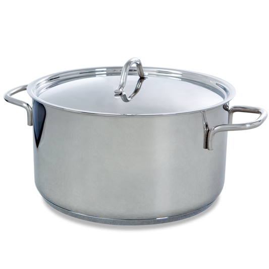 Profiline soeppan 24 cm 6 liter zilver vooraanzicht