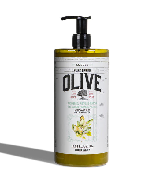Pure Greek Olive Shower Gel Pistachio Matcha 1 Liter Pure Greek Olive Korres