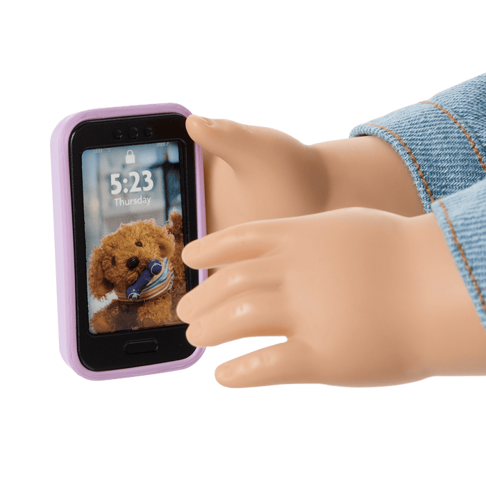 Purple Pom Phone & Accessories for 18-inch Dolls