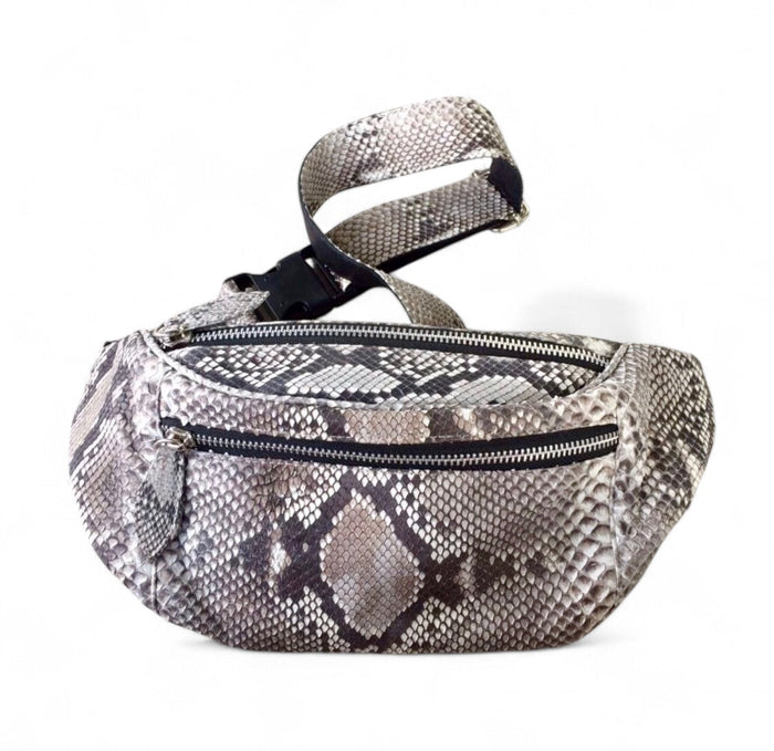 Python Snake Skin Waist Bag Travellers Hat Boutique