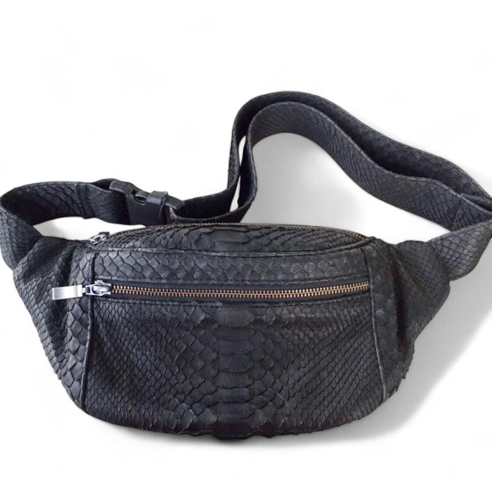 Python Snake Skin Waist Bag Travellers Hat Boutique