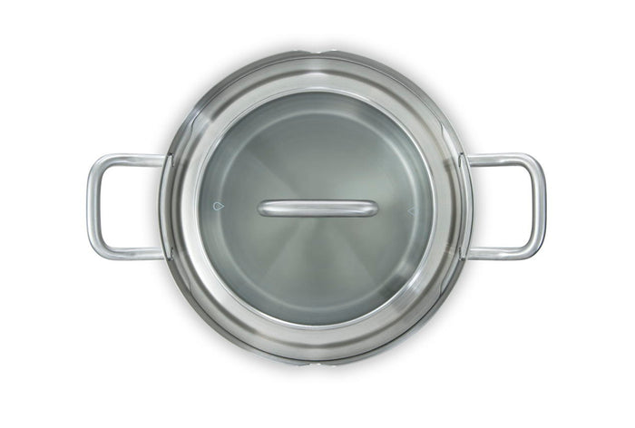 Q-linair Master Glas pannenset 4-delig zilver bovenaanzicht