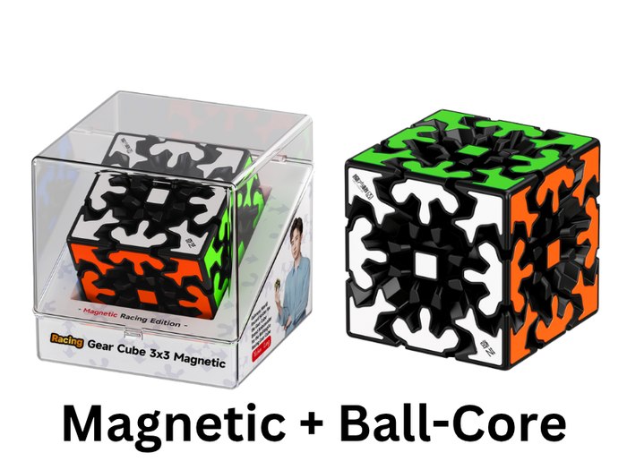 QiYi Speed Gear Cube 3x3 (Tiled, Magnetic + Ball-Core) - Black